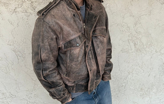late 70's/early 80's Wilson Leather brown jacket (L)