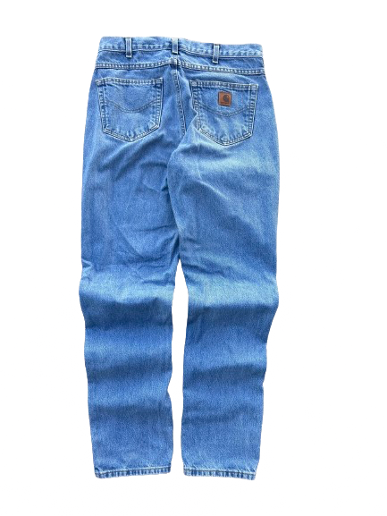 vintage carharrt brown tab blue jeans (34)